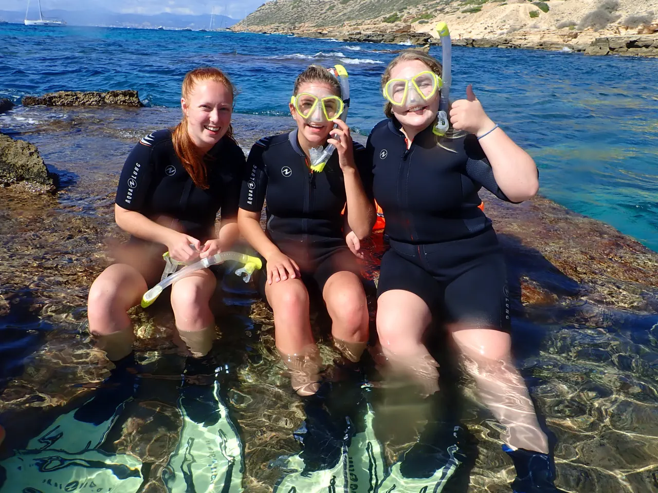 Snorkeling guests after their Cala Delta tour in Mallorca
